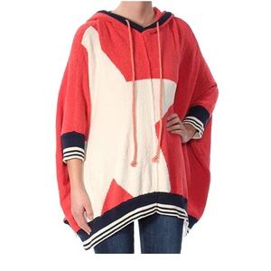 Free People I Know Places Oversized Sweater, Size M/L, Red.